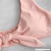 ZAFUL Women's Tie Knot Front Floral Print High Cut Bikini Set Two Piece Swimsuit Orange Pink B07NY143QR